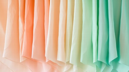 Poster - soft drapes: a visual feast of softly draped fabrics in a stunning gradient of pastel colors, creati