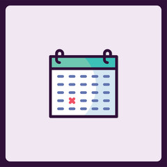 Poster - Stylized Calendar Icon Depicting Scheduled Events and Appointments Planner