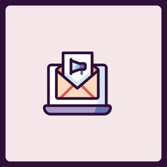 Poster - Direct marketing campaign icon displaying promotional message via email