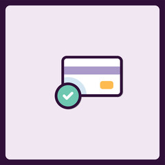 Poster - Successful transaction confirmation with credit card and check mark symbol