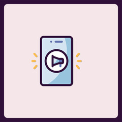 Poster - Mobile marketing promotion campaign notification icon with alert attention