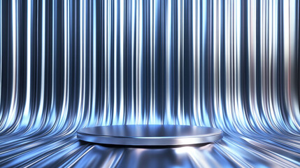 Poster - Futuristic metallic podium background for product presentation or display