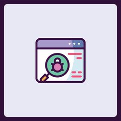 Poster - Cybersecurity vulnerability scan, website security analysis and threat detection icon