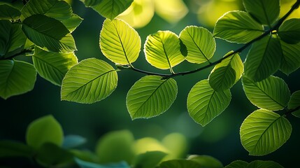 Poster - Sunlight Green Leaves Nature Photography