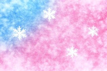 Poster - Pastel Watercolor Winter Background with Snowflakes for Festive Designs