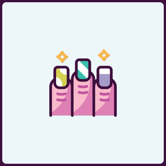 Poster - Illustrative presentation showcasing manicure variations and nail art designs