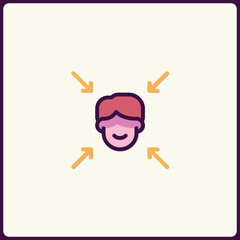 Poster - Targeted marketing demographic represented by a person icon with focus arrows