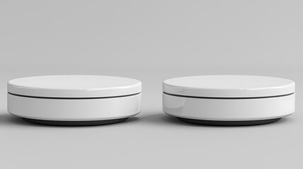 Poster - Two White Cylindrical Containers Minimalist Product Display