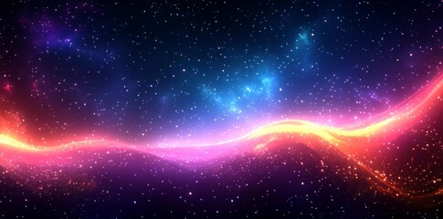 Wall Mural - a stylized depiction of flowing, vivid pink and red waves, evoking a lively and otherworldly ambianc