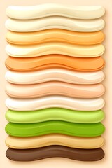 Poster - stacked gradient bars representing various tones and shades, vector art