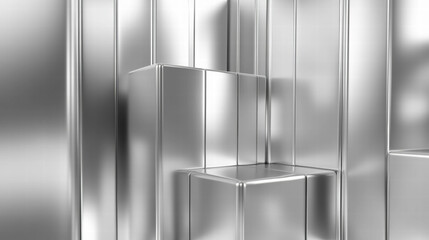 Poster - Modern abstract metallic podium background for display design