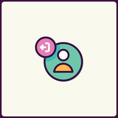 Fototapete - User profile interface icon with undo operation isolated background