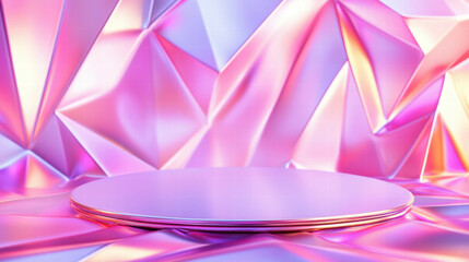 Fototapete - Abstract geometric background with colorful podium for modern design