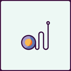 Poster - Abstract radio wave icon with circle and line design for communication