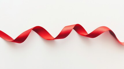 Poster - A symbolic red ribbon flows gracefully against a white background, representing awareness and support for various health issues