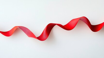 Poster - A symbolic red ribbon flows gracefully against a white background, representing awareness and support for various health issues