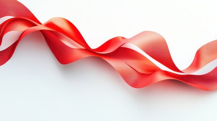 Poster - Abstract red and white ribbon design on white background. Possible use for banners, invitations, or web design