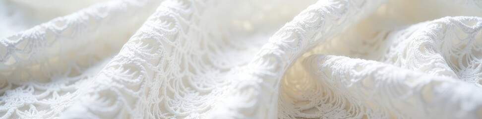 Delicate white lace fabric, intricate pattern , high-resolution, craft