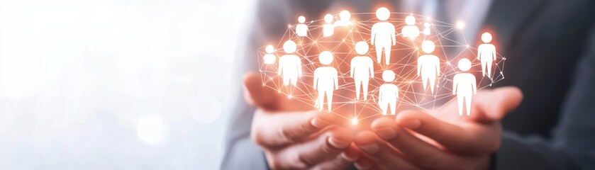 Poster - Digital Workforce Management Concept Illustrating Futuristic Collaboration and Technology Integration