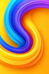 Aufkleber - Vibrant 3D rendered wave with smooth gradient and abstract background design