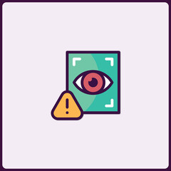Poster - Eye tracking technology error alert icon for enhanced data security