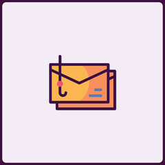 Poster - Illustrative Icon Depicting Email Phishing Threat and Online Security Issues