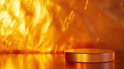 Poster - Matte gold podium with minimalist design for elegant display
