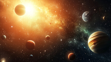 high quality solar system space planets flat universe astronomy galaxy science star vector illustrat