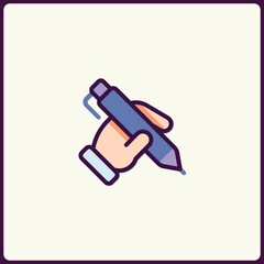 Poster - Creative Hand Sketching with Stylus Pen Icon Illustration for Digital Art