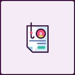 Poster - Phishing for Personal Data: Illustrated Icon of Identity Theft Risk