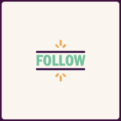 Poster - Engaging follow icon with dynamic radiance and modern appeal, a call to connect