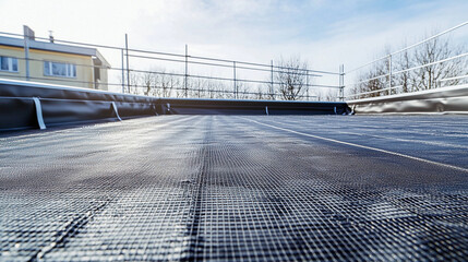 Poster - Waterproofing project with plastic mesh installed on rooftop Generative AI