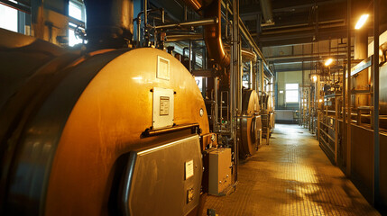Aufkleber - Industrial boiler equipment generating warmth in facility Generative AI