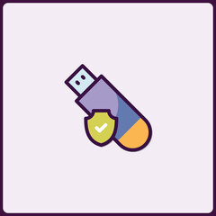 Poster - Stylized data security: Isolated USB drive icon ensuring information safety