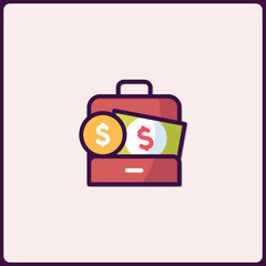 Aufkleber - Briefcase packed with wealth, symbolizing investment strategies icon