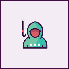 Poster - Phishing symbol in modern design, representing internet security threats