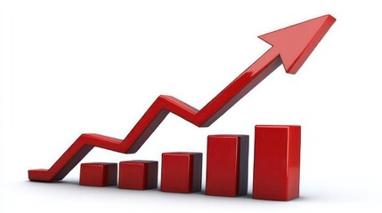 Poster - Upward trend growth chart with a bold success arrow, profit increasing, sleek professional design symbolizing financial success and positive business outcomes