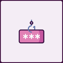 Poster - Cybersecurity threat via password phishing minimal vector illustration