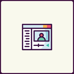 Fototapete - Abstract Media Presentation Icon Featuring Play and Profile Integration
