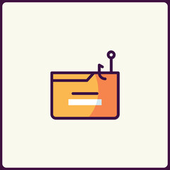 Poster - Phishing scam icon, data theft concept graphic in flat design style