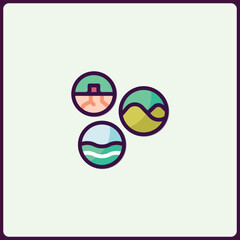 Poster - Illustrated circles with varied designs showcase environmental elements
