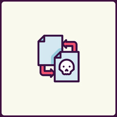 Poster - Data Exfiltration Icon: Unauthorized File Transfer, Threat Detection Concept