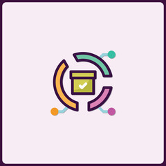 Poster - Colorful icon illustrating successful data validation and interconnected nodes