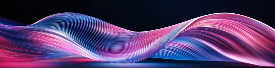 Poster - Abstract Colorful Waves, Background With Flowing Lines, Vibrant Gradient From Blue To Red