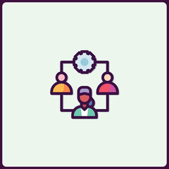 Poster - Organizational Structure Icon for Business, Industry and Technology, Network