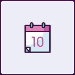 Poster - Stylized calendar icon displaying the number ten in a minimalist design