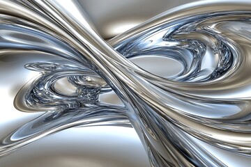 Poster - liquid chrome wave abstract illustration for futuristic backgrounds
