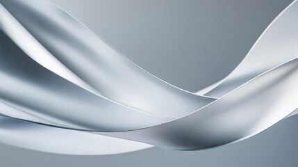 Poster - Delicate flowing curves of a paper like textured white material