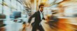 © sungedi - Businessman runs desperately through office corridor with wide open mouth