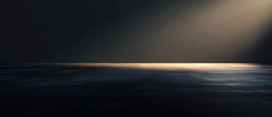 Poster - Soft light illuminating a dark surface with reflections